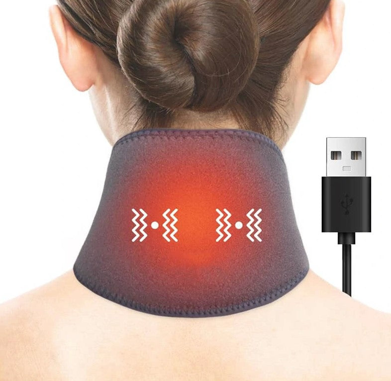 Centura pentru incalzire si vibratie cervicala, Zola®, cablu USB, 3 trepte de caldura, 65x13 cm,  negru Centura pentru incalzire si vibratie cervicala, Zola®, cablu USB, 3 trepte de caldura, 65x13 cm,  negru